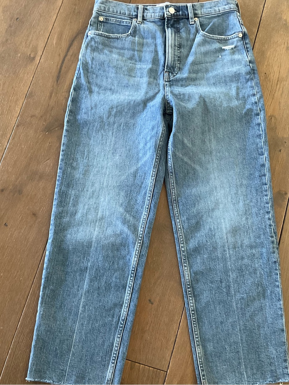 Everlane The Way High Jean Size 30 Regular Length Distressed Organic Cotton - Picture 2 of 8